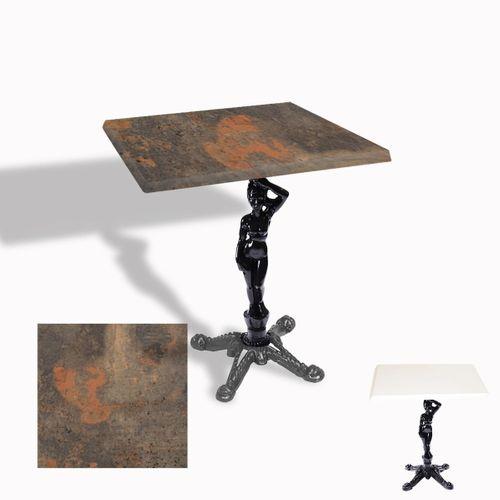 Dockers Çipa 1003 Döküm Ayak Kare Masa 80x80 cm - (Werzalit, Wermodin ve Allzalit Tabla) - Metalic Oxid 1