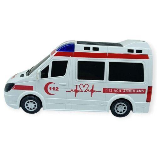 Ambulans Sesli Işıklı Pilli Yerde Gezen - 89-2689B