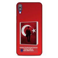 Samsung Galaxy M10 Kılıf Atatürk (4) Koruma Kılıfı Kırmızı