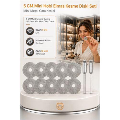 10 ADET 50 mm Elmas Kesici Disk Seti, Mini Cam Metal Ahşap Kesme Ucu 723235