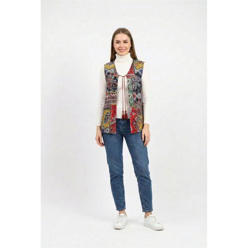 Kolsuz Tuğba Çift Taraflı Otantik Kısa Pazen Kışlık Yelek Bordo Brd