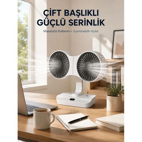 Çift Yöne Hava Üfleyen Masa Ve Duvar Tipi Vantilatör