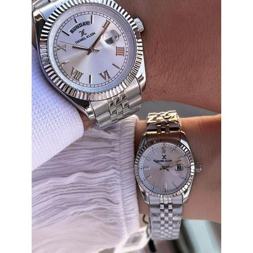 Bay Ve Bayan Çelik Kordon Çiftlere Özel 3 Atm Suya Dayanıklı Cift Saati CF.PK.12994.P3