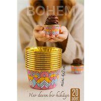 Bohem Yuvarlak Kek Kalıbı , Alüminyum Cupcake Muffin Kalıbı 20'li Paket