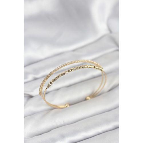 Dorika Model Pirinç Gold Renk Kadın Bileklik