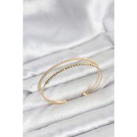 Dorika Model Pirinç Gold Renk Kadın Bileklik