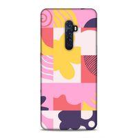 Oppo Reno 2 Uyumlu Kılıf Insomnia (22) Tam Koruma Kılıfı Pembe Sarı