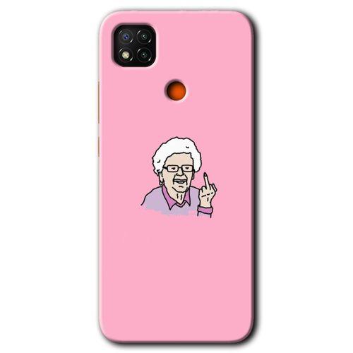 Redmi 9c Kılıf HD Desen Baskılı Arka Kapak - Bad Grandmother + Kırılmaz Cam