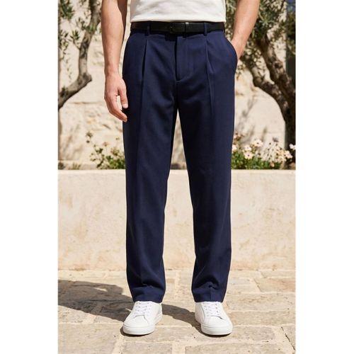 Baruchel Pileli Baggy Kalıp Kumaş Erkek Pantolon - Lacivert