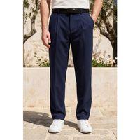 Baruchel Pileli Baggy Kalıp Kumaş Erkek Pantolon - Lacivert