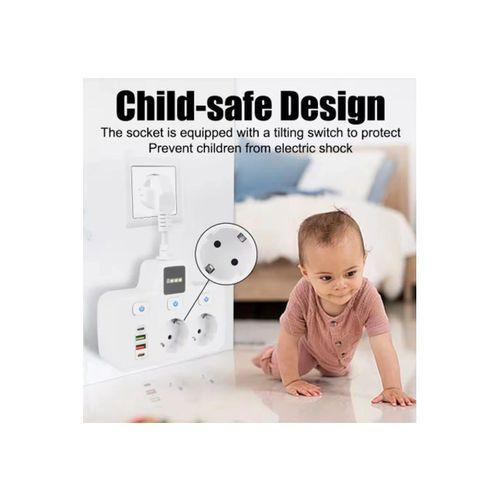 Vtn-503 Akım Korumalı Duvar Tipi Priz 2x Usb 2x Priz Typce 20w