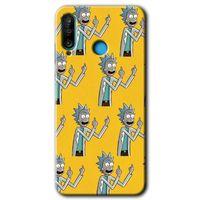 MRCİLETİSİM Huawei P30 Lite Kılıf HD Desen Baskılı Arka Kapak + Temperli Cam - Rick Felsefesi