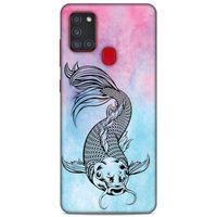 Lopard Samsung Galaxy A21s Uyumlu Kılıf Tattoo's (31) TPU Kılıf Balık Dövmesi