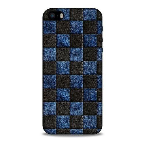 Apple Iphone 5 Kılıf Patchwork (9) Kılıf Siyah Mavi