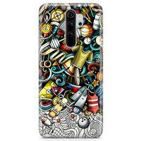 Xiaomi Redmi Note 8 Pro Kılıf Fitness Doodle Arka Kapak Koruma Desenli Full Koruyucu