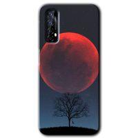 Realme 7 Kılıf Baskılı Kapak - Kanlı Ay + 5D Tam Kaplayan Cam