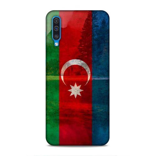 Samsung Galaxy A30s Uyumlu Kılıf Azarbaijan (43) Thin Fit Kılıf Bayrak Manzara