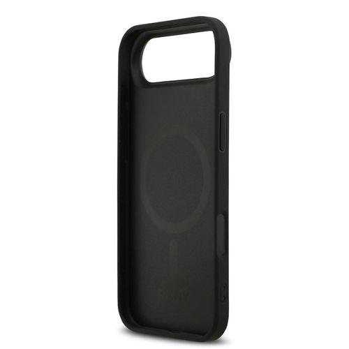 Apple iPhone 17 Air Kılıf DKNY Orjinal Lisanslı M-safe Şarj Özellikli 3D Yazılı Grid Pattern Kapak