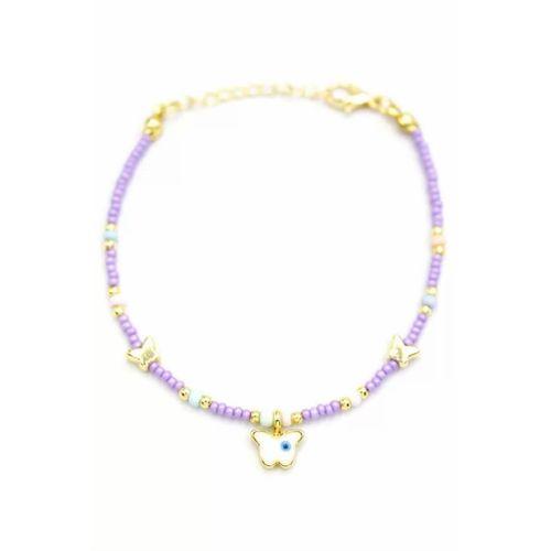 Kelebek Boncuk Bileklik - Mor