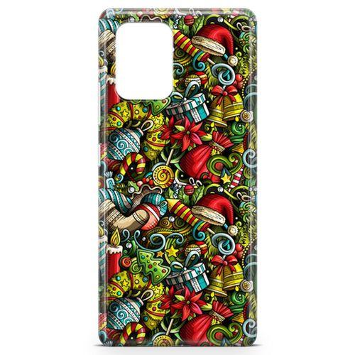 Samsung Galaxy A91 Kılıf Yılbaşı Süsleri Doodle Arka Kapak Koruma Desenli Full Koruyucu
