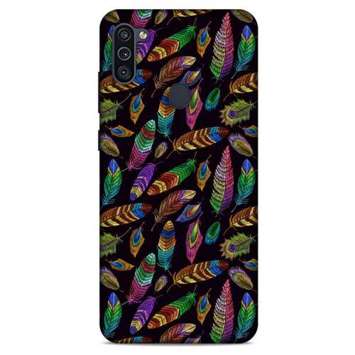 Samsung Galaxy M11 Kılıf Desenli Özel Seri Tüyler (15) Antişok Kılıf