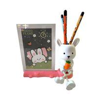 Stilo Tavşan Detaylı Çerçeve Cam Kalemlik Hediyelik 17,7X12,6Cm