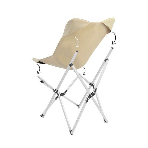 Box&Box Alüminyum Katlanabilir Kamp Sandalyesi, Piknik Sandalyesi, Taşıma Çantalı, Kumaş, Krem