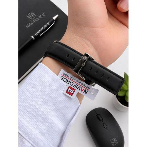 Naviforce Deri Kordon Dijital & Analoğ Mekanizma Bileklik Hediyeli 3 ATM Erkek Kol Saati NF9264.5