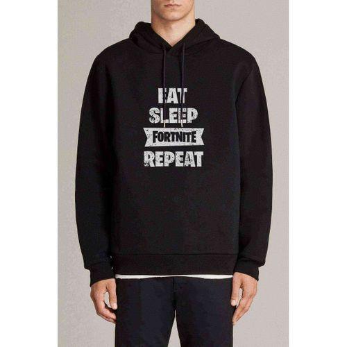 Fortnıte Baskılı Siyah Erkek Kapşonlu Sweatshirt