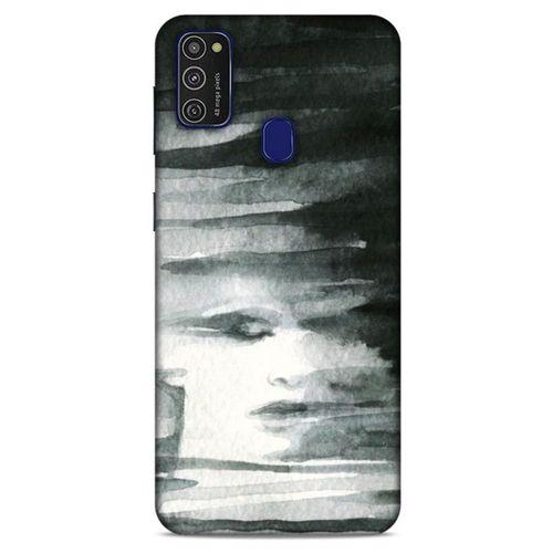 Samsung Galaxy M21 Kılıf Depresyon (13) Silikon Kap Mor Turuncu