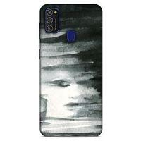 Samsung Galaxy M21 Kılıf Depresyon (13) Silikon Kap Mor Turuncu