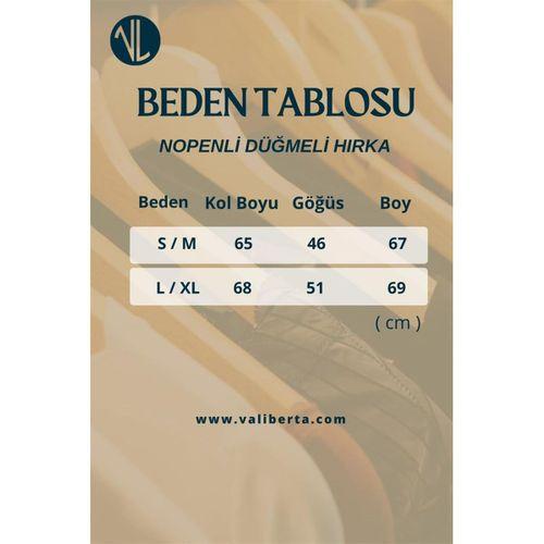 Nopenli Fitil Örgü Düğmeli Hırka - Taş
