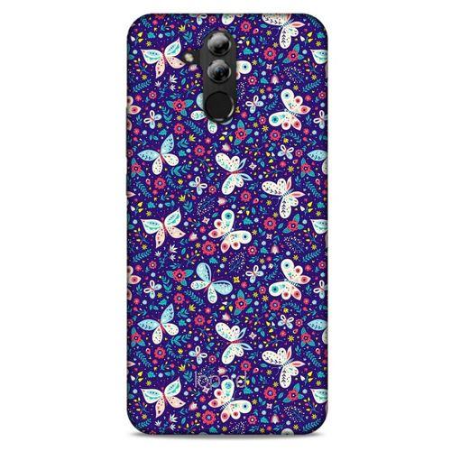 Huawei Mate 20 Lite Kılıf Kelebek Etkisi (3) Kapak Kırmızı Lacivert
