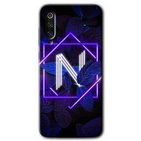 Potkal Hediye Fabrikası Xiaomi Mi 9 SE Kılıf HD Desen Baskılı Arka Kapak - Dark Neon Yaprak N Harfi