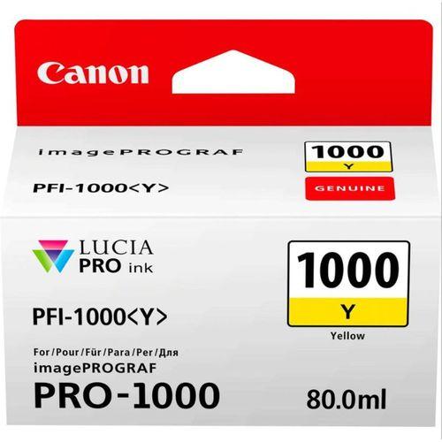 Feyza Bilişim® Canon PFI-1000 Y (Yellow) Sarı A2 Yazıcı Orijinal Mürekkep Kartuş 80 ml. (0549C001)