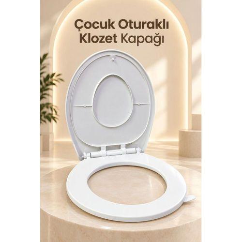İç İçe Oturaklı Aile Tipi Beyaz Klozet Kapağı