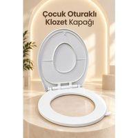 Çocuk Oturağı Entegre Beyaz Aile Klozet Kapağı