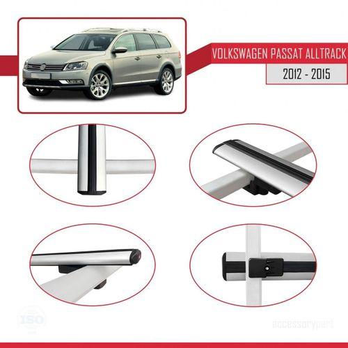 Volkswagen Passat Alltrack (B7) 2012-2015 Arası ile uyumlu Basic Model Ara Atkı Tavan Barı GRİ 3 ADET