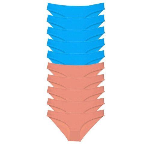 10 Adet Süper Eko Set Likralı Kadın Slip Pudra Mavi