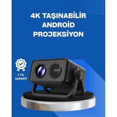 Android Tv 11 İşletim Sistemli Elektrikli Odaklama Projektör