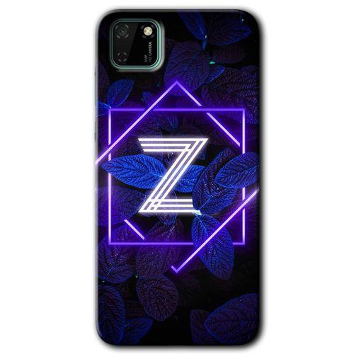 Huawei Y5P Kılıf HD Desen Baskılı Arka Kapak - Dark Neon Yaprak Z Harfi