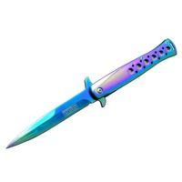 Tac-force Tac Force Ti-lite 1111 Gk Gökkuşağı Kamp Av Çakısı 23cm- Yarı Otomatik, Kemerlikli, Metal Desenli Sap