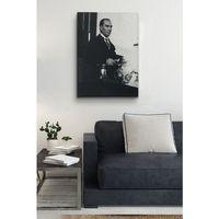 Atatürk Portre Tablosu Mustafa Kemal Atatürk Dikdörtgen Dekoratif Kanvas Tablo