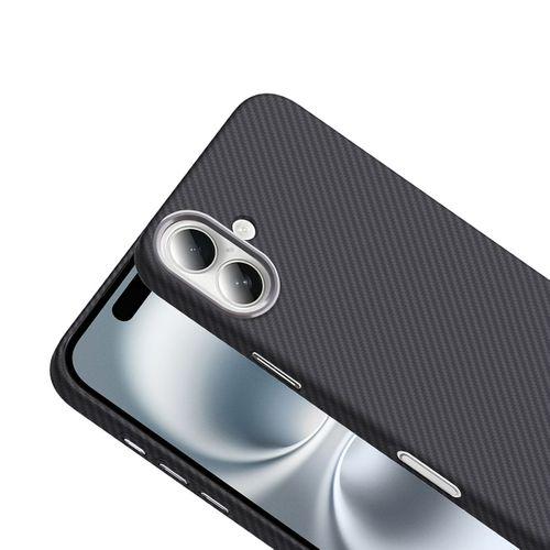 Apple iPhone 16 Kılıf M-safe Şarj Özellikli Karbon Fiber Görünümlü Zore Gros Kapak