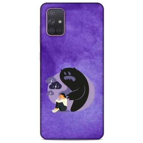 Samsung Galaxy A71 Kılıf Depresyon (41) Tank Kılıf Koyu Yeşil Pembe