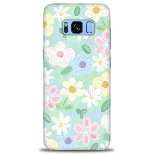 Samsung Galaxy S8 Plus Kılıf HD Baskılı Kılıf - Çiçekk + Tam Ekran Koruyucu