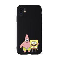 iPhone 11 Uyumlu Sünger Bob ve Patrickstar Desenli Kamera Korumalı Lansman Kılıf Premium Silikonlu