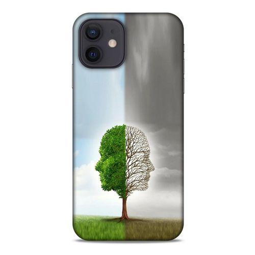 Apple iPhone 12 Kılıf Depresyon (35) Fit Design Kılıf Toz Pembe Lacivert