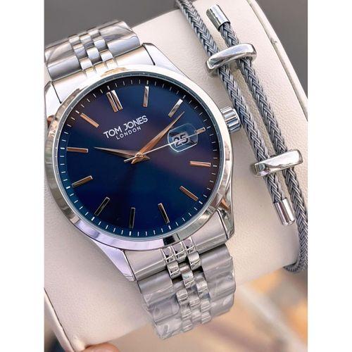 Tom Jones Bileklik Hediyeli Çelik Kordon 3 Atm Suya Dayanıklı 2 Yıl Garantili Erkek Kol Saati 10088.3