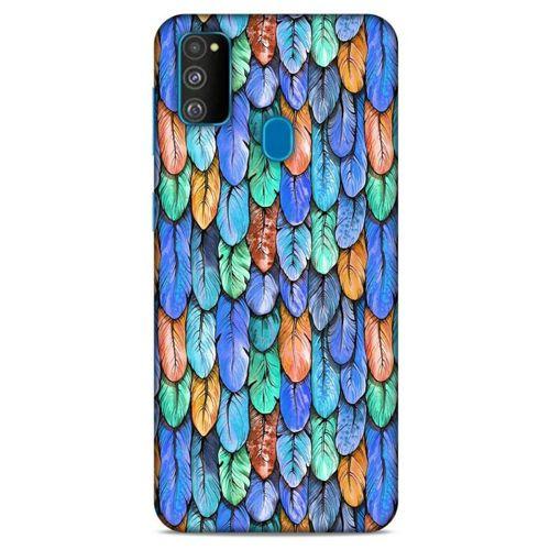 Samsung Galaxy M30s Kılıf Desenli Özel Seri Tüyler (37) Silicone Cover